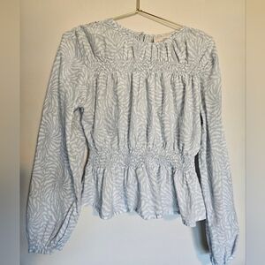 Universal Thread Light Blue Patterned Blouse